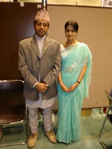 In Nepali costume